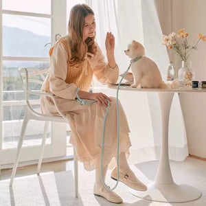 Elevate Your Pet's Style with Our Leather Pet Collar and Handheld Rope Leash