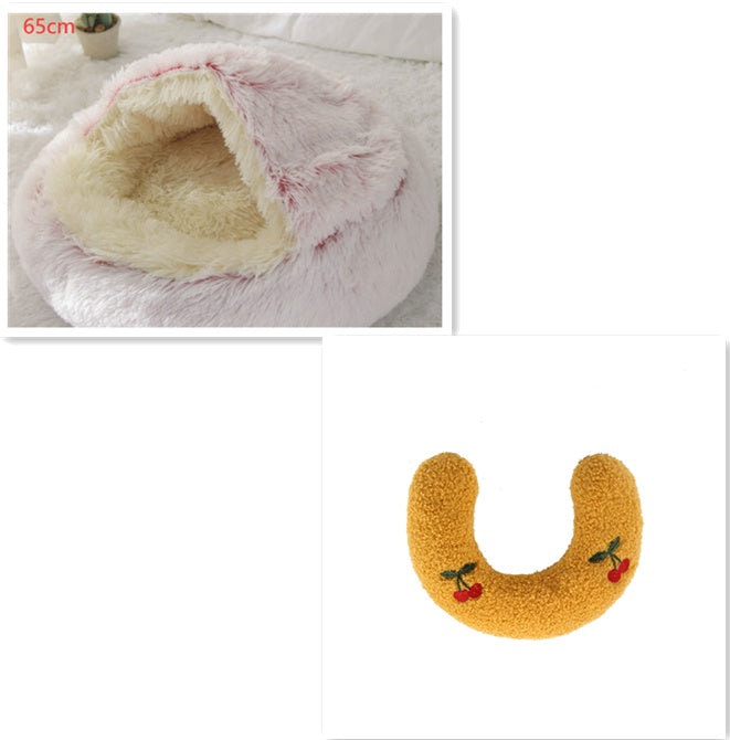 Pet Round Plush Winter Bed House Soft Warm Sleeping Bed