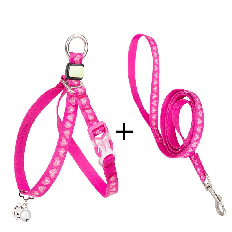 Bell Chest Strap Pet Harness Vest With Leash