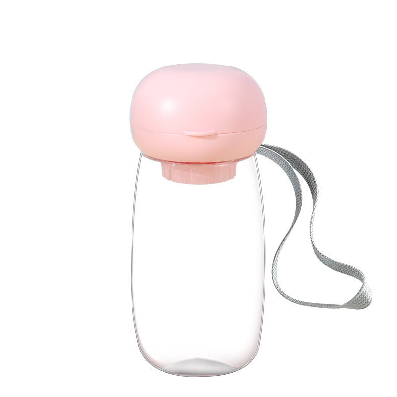 Portable Pet Water Bottle With Bowl And Lanyard