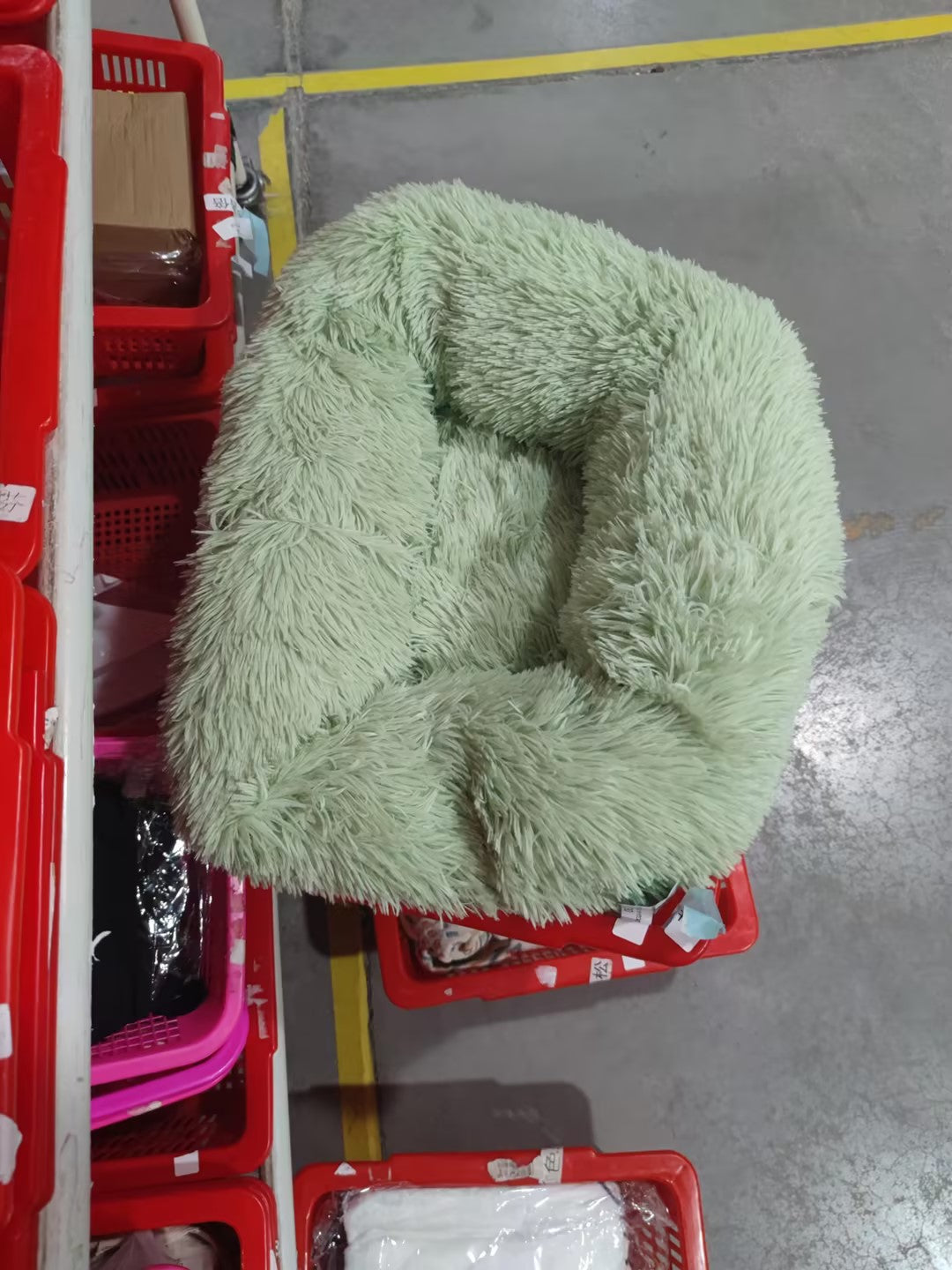 Pet Soft Plush Round Warm Sleeping Bed