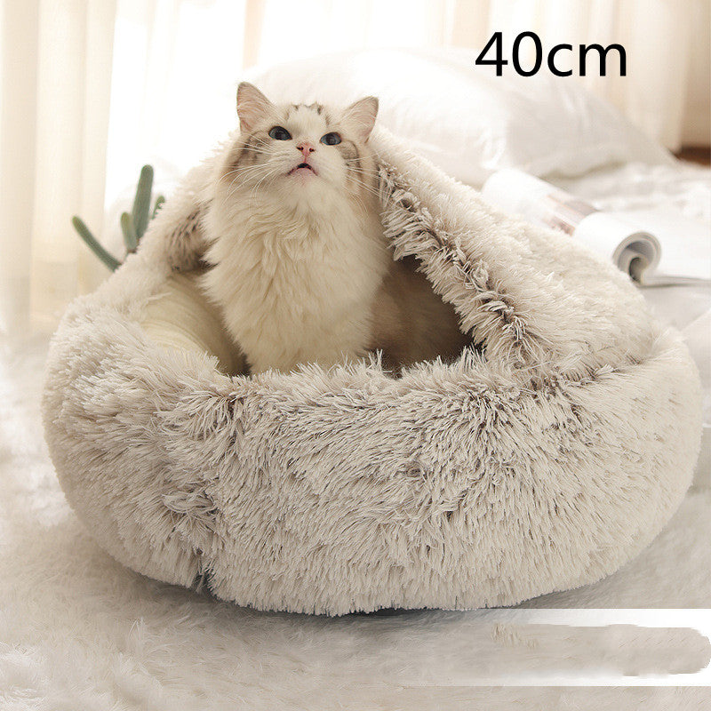 Pet Round Plush Winter Bed House Soft Warm Sleeping Bed