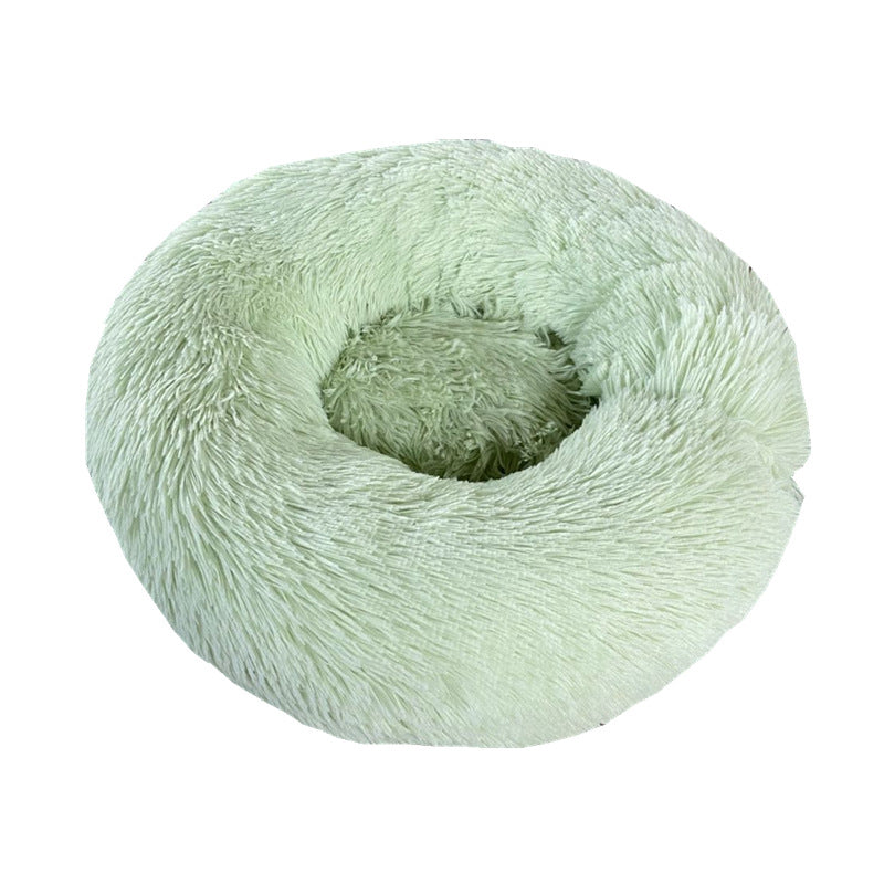 Pet Soft Plush Round Warm Sleeping Bed