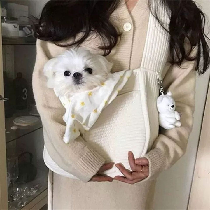 Canvas Pet Carrier Shoulder Bag Handmade Breathable Travel Tote