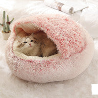 Pet Round Plush Winter Bed House Soft Warm Sleeping Bed