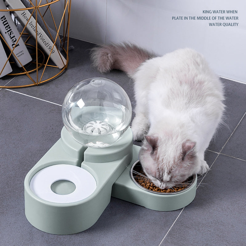 Bubble Ball Automatic Pet Feeder And Water Fountain Bowl