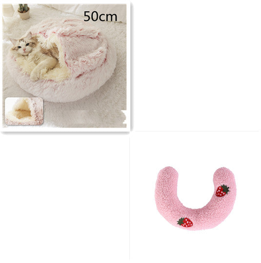 Pet Round Plush Winter Bed House Soft Warm Sleeping Bed