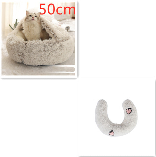Pet Round Plush Winter Bed House Soft Warm Sleeping Bed
