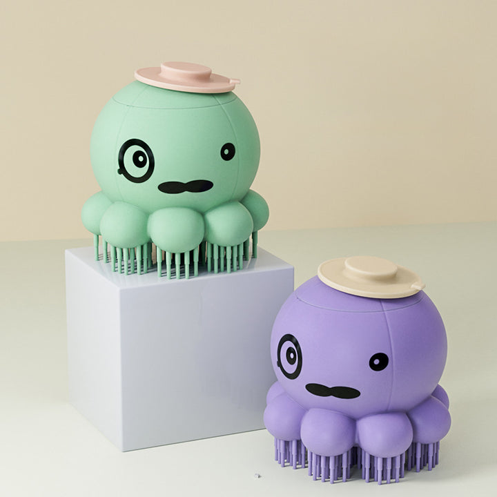 Silicone Pet Bath Massage Brush With Cleaning Comb
