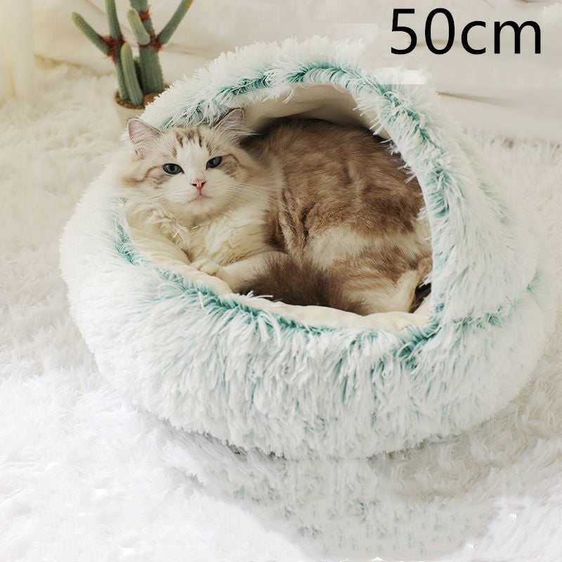 Pet Round Plush Winter Bed House Soft Warm Sleeping Bed