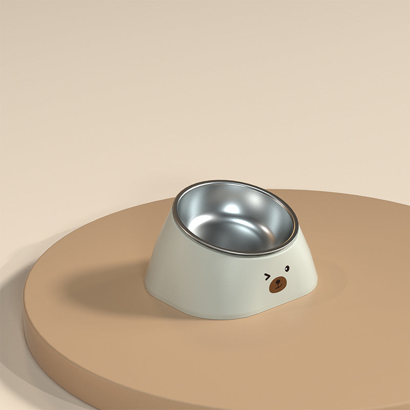 Stainless Steel Tilted Pet Feeding Bowl Neck Support Durable