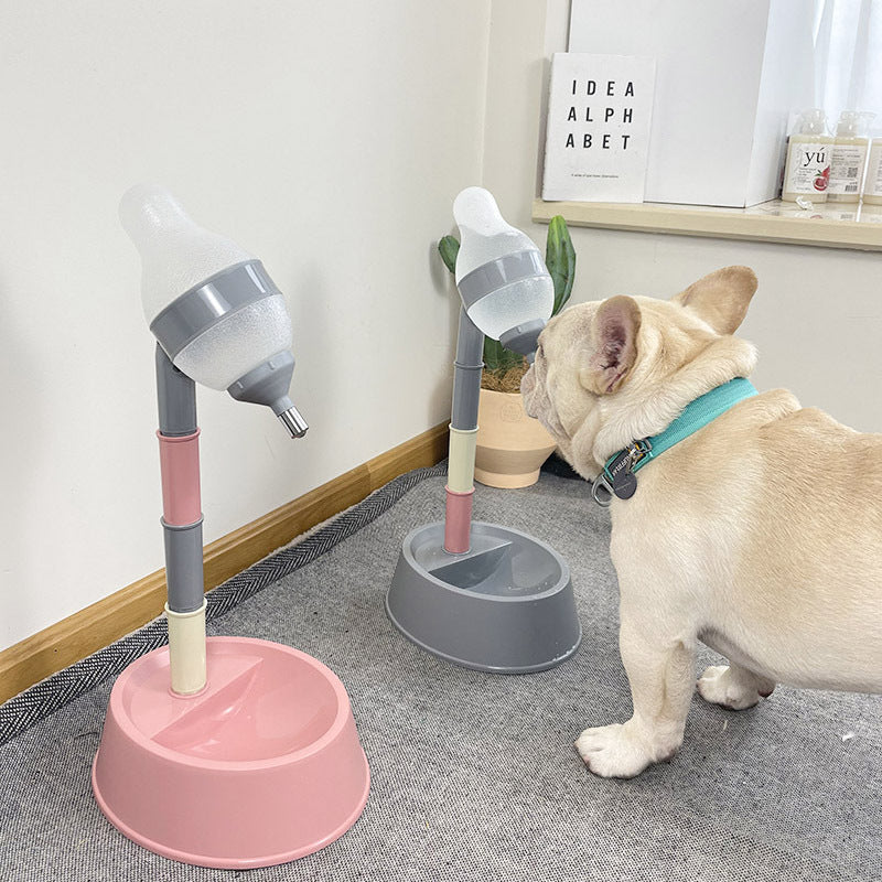 Automatic Pet Water Dispenser With Adjustable Height Feeder Bowl