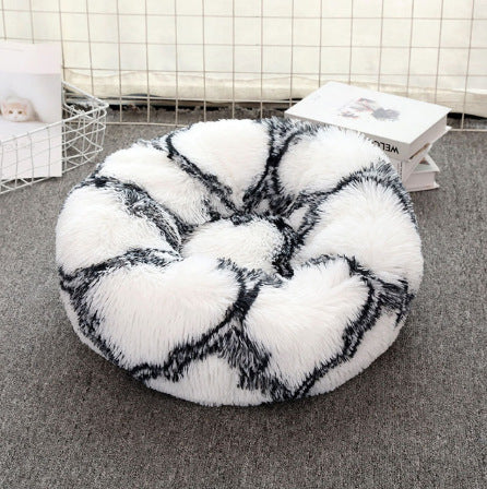 Pet Soft Plush Round Warm Sleeping Bed