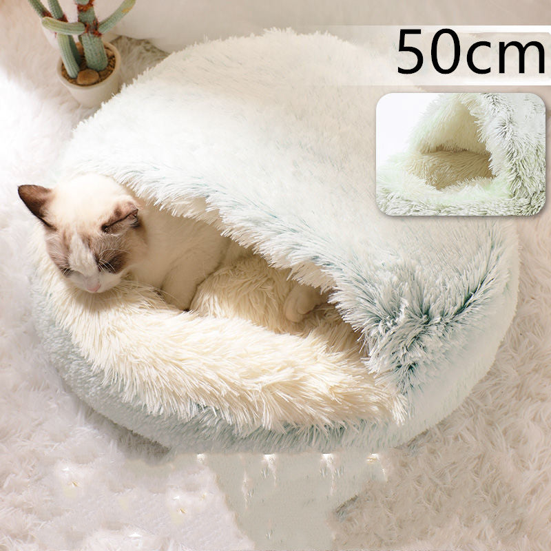 Pet Round Plush Winter Bed House Soft Warm Sleeping Bed