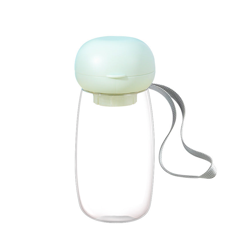 Portable Pet Water Bottle With Bowl And Lanyard