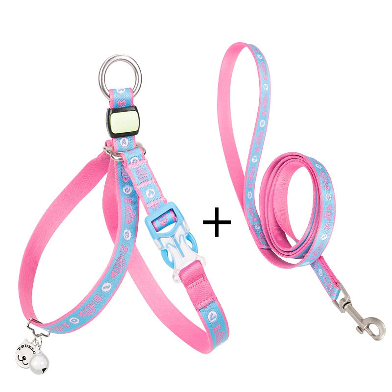 Bell Chest Strap Pet Harness Vest With Leash