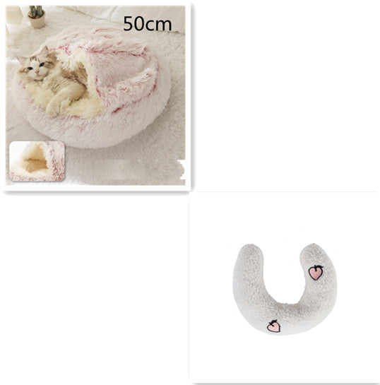 Pet Round Plush Winter Bed House Soft Warm Sleeping Bed