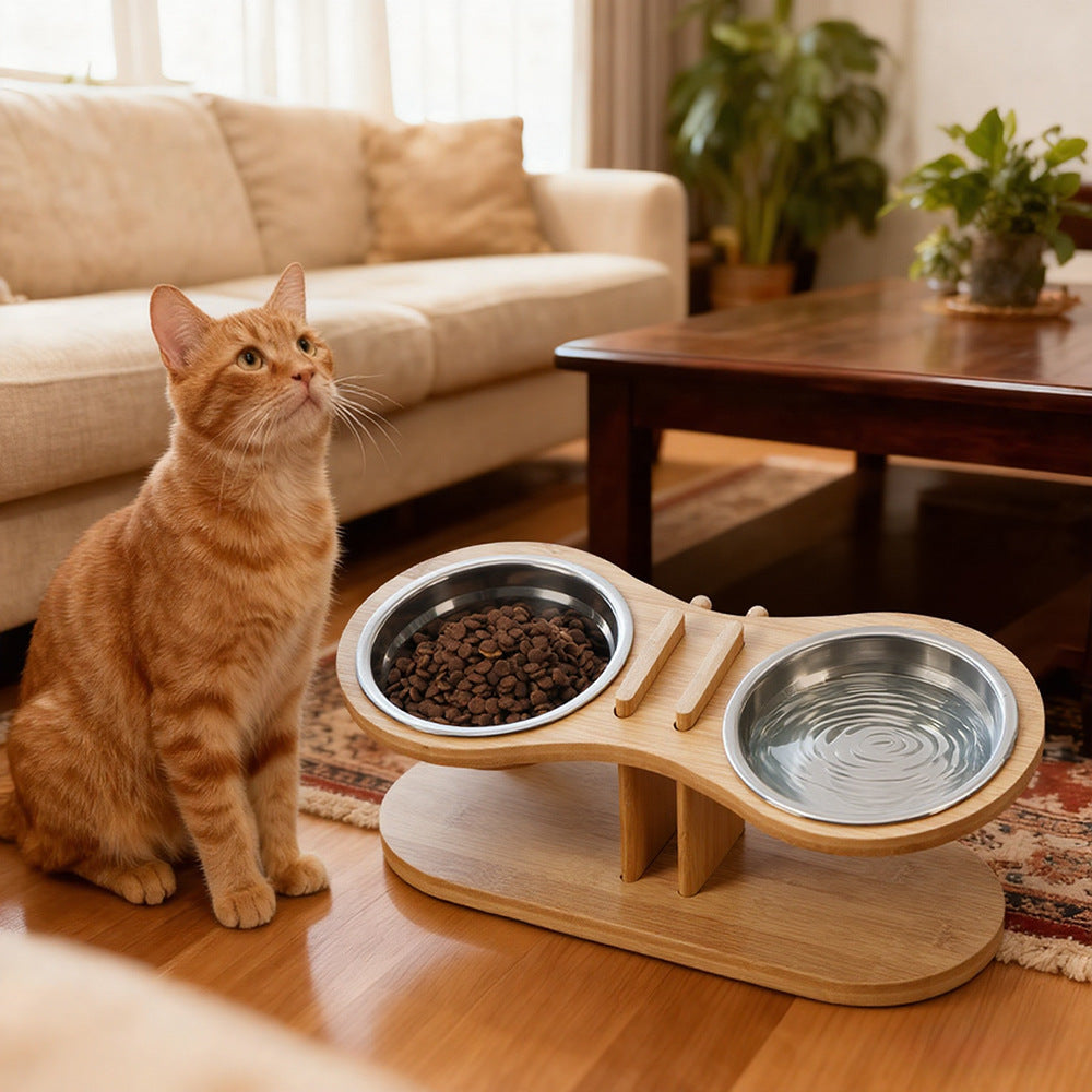 Adjustable Tilted Pet Feeding Bowl Stand