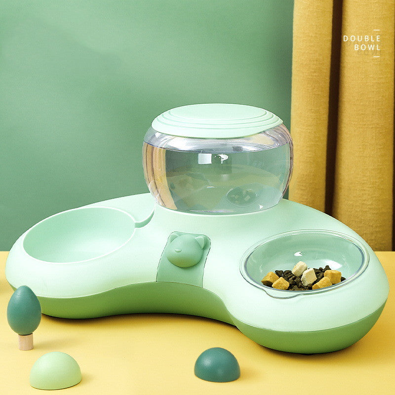 Crescent Automatic Pet Feeding And Drinking Double Bowl
