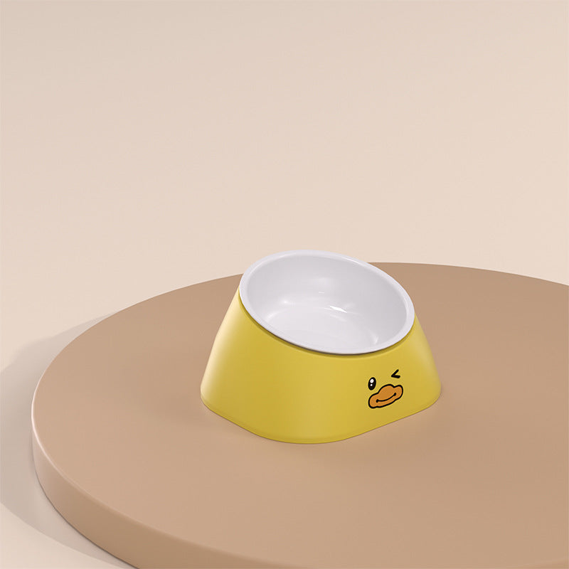 Stainless Steel Tilted Pet Feeding Bowl Neck Support Durable