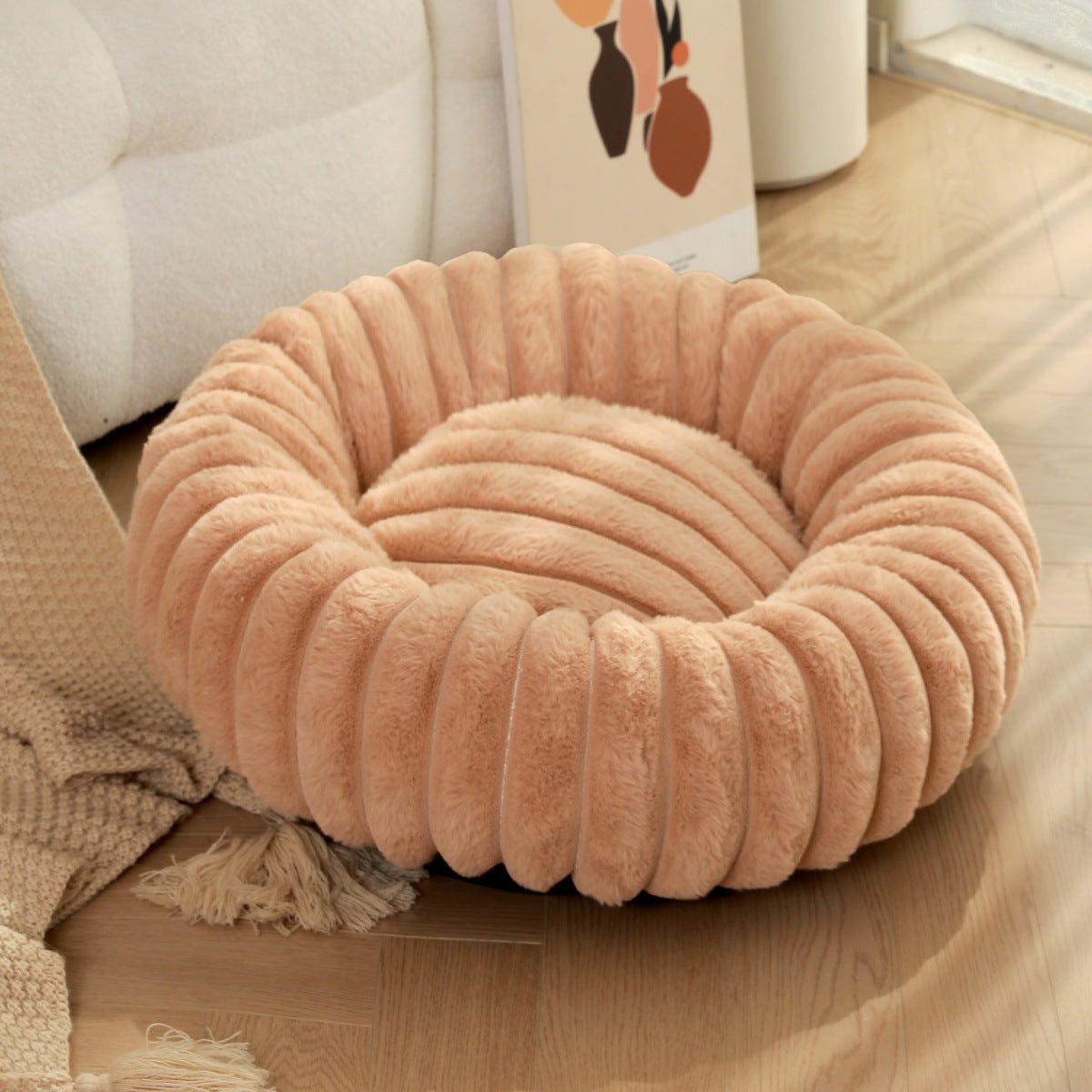 Pet Plush Round Warm Winter Sleeping Bed Mat