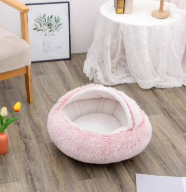 Pet Round Plush Winter Bed House Soft Warm Sleeping Bed