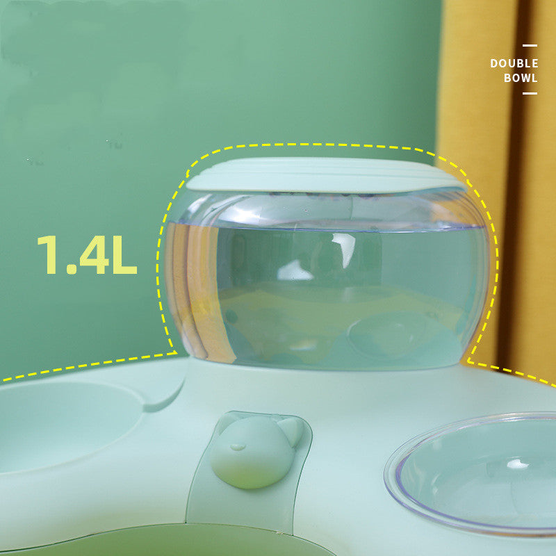 Crescent Automatic Pet Feeding And Drinking Double Bowl