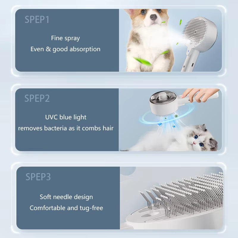 Electric Steam Grooming Massage Spray Comb Tool