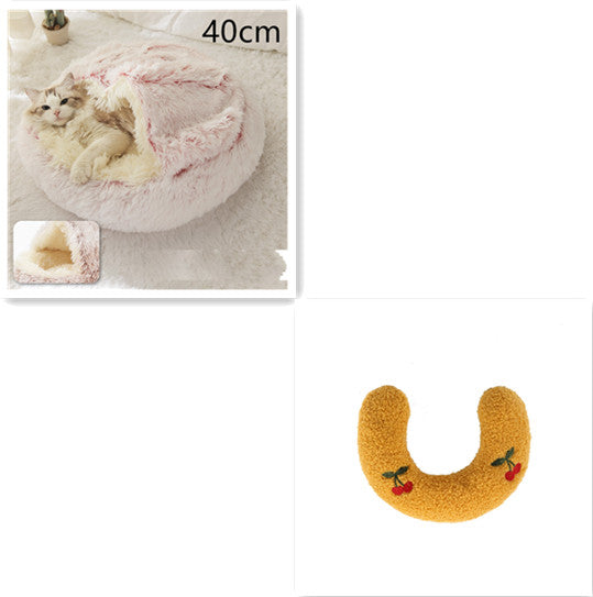 Pet Round Plush Winter Bed House Soft Warm Sleeping Bed