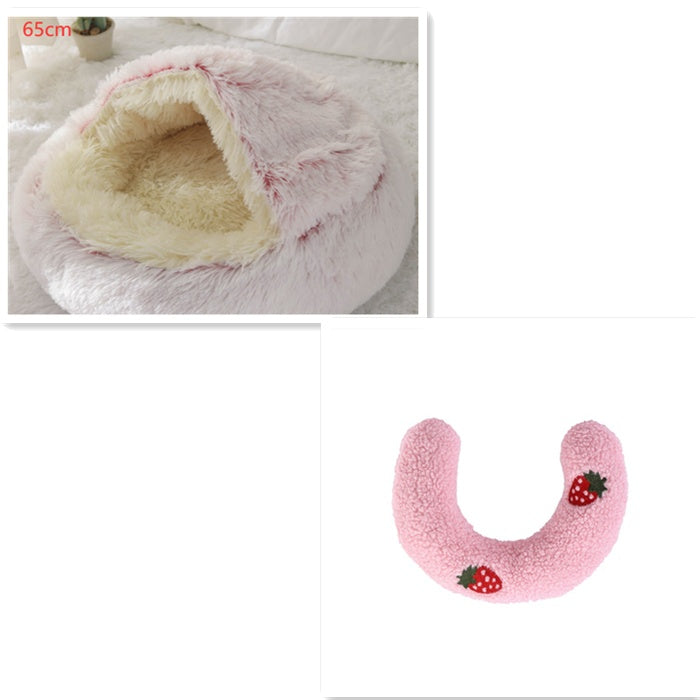 Pet Round Plush Winter Bed House Soft Warm Sleeping Bed
