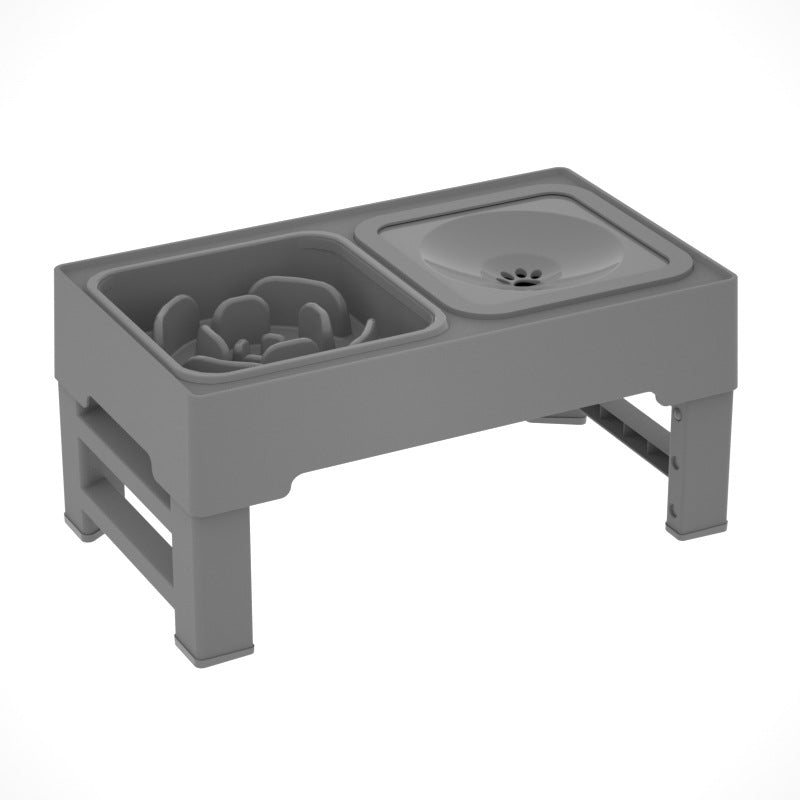 Adjustable Height Pet Double Bowl Feeding Stand