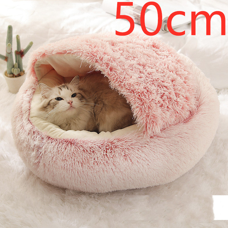 Pet Round Plush Winter Bed House Soft Warm Sleeping Bed