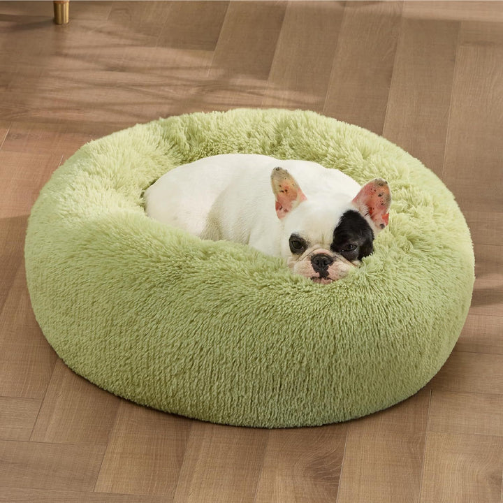 Indoor Non Slip Fluffy Plush Round Pet Bed