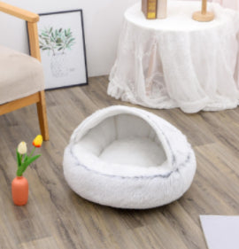 Pet Round Plush Winter Bed House Soft Warm Sleeping Bed