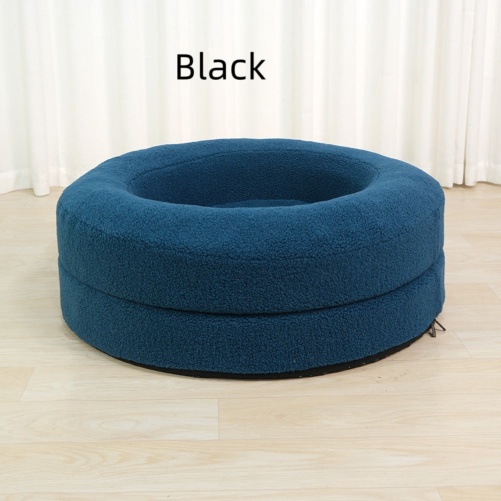 Solid Color Leisure Round Pet Nest Bed