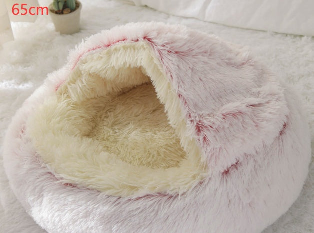 Pet Round Plush Winter Bed House Soft Warm Sleeping Bed