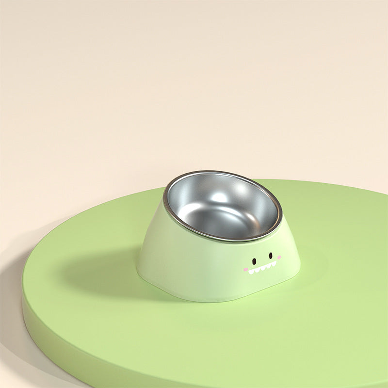 Stainless Steel Tilted Pet Feeding Bowl Neck Support Durable