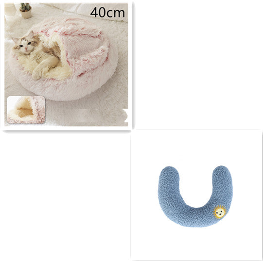 Pet Round Plush Winter Bed House Soft Warm Sleeping Bed