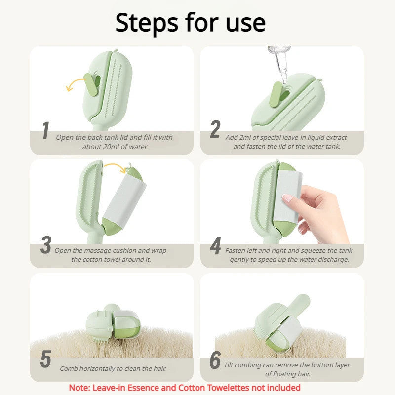 Pet Grooming Comb With Water Tank Hair Removal Brush