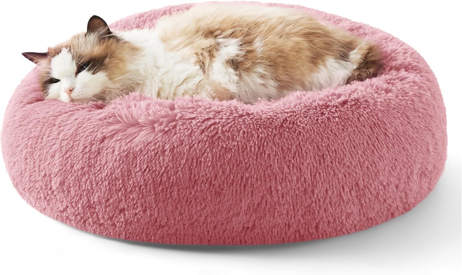 Indoor Non Slip Fluffy Plush Round Pet Bed