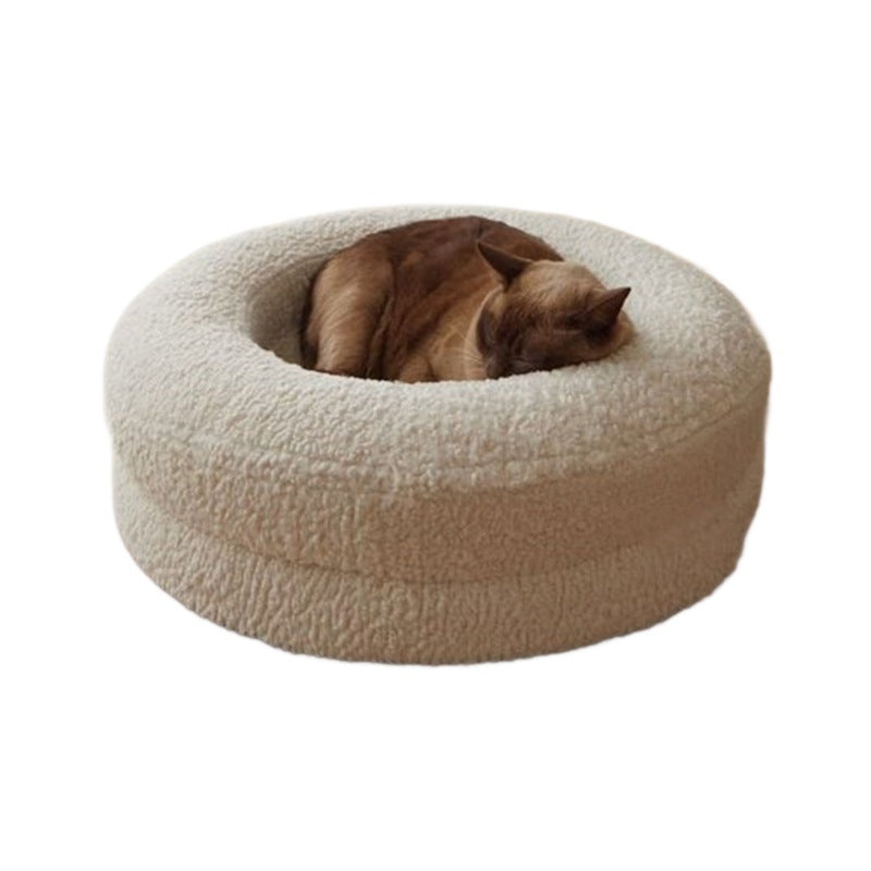 Solid Color Leisure Round Pet Nest Bed