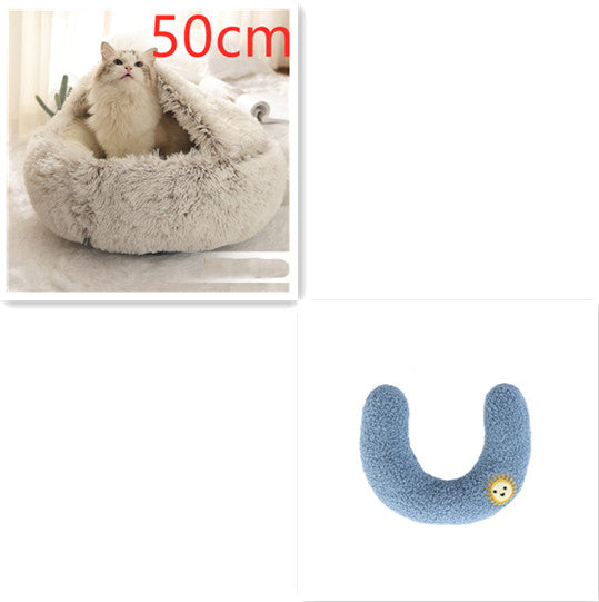 Pet Round Plush Winter Bed House Soft Warm Sleeping Bed