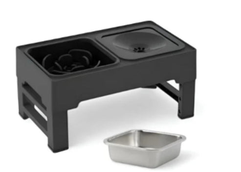 Adjustable Height Pet Double Bowl Feeding Stand