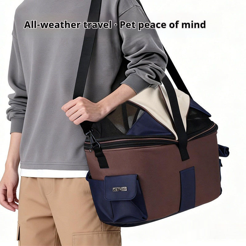 Foldable Canvas Pet Rear Seat Carrier Bag