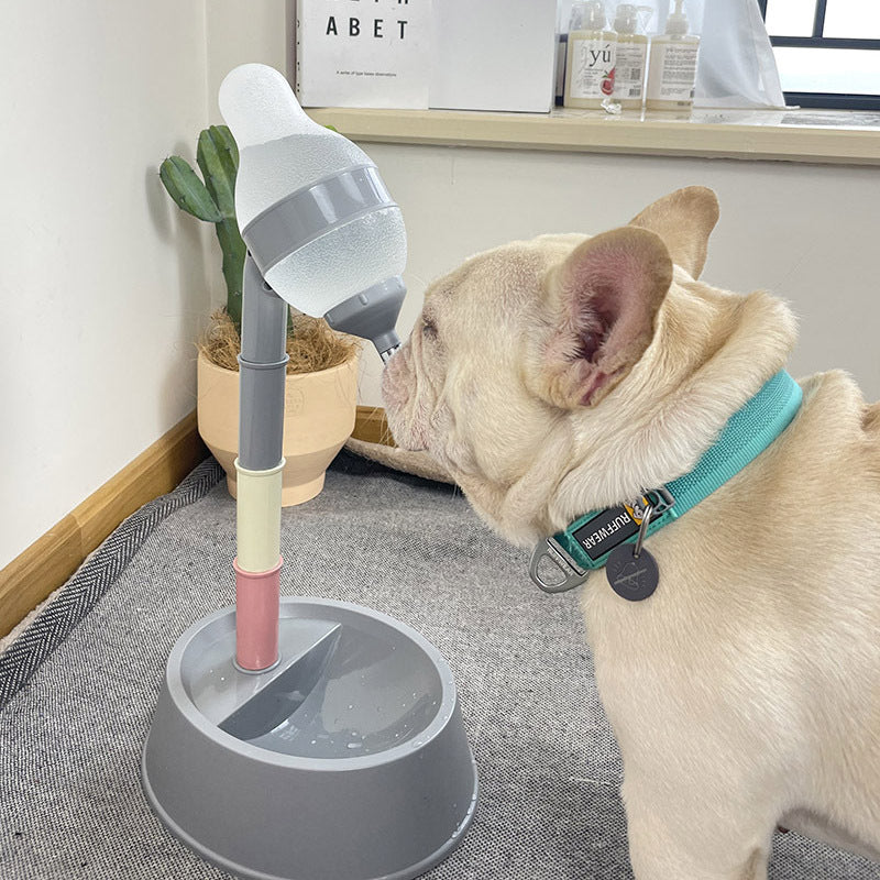Automatic Pet Water Dispenser With Adjustable Height Feeder Bowl