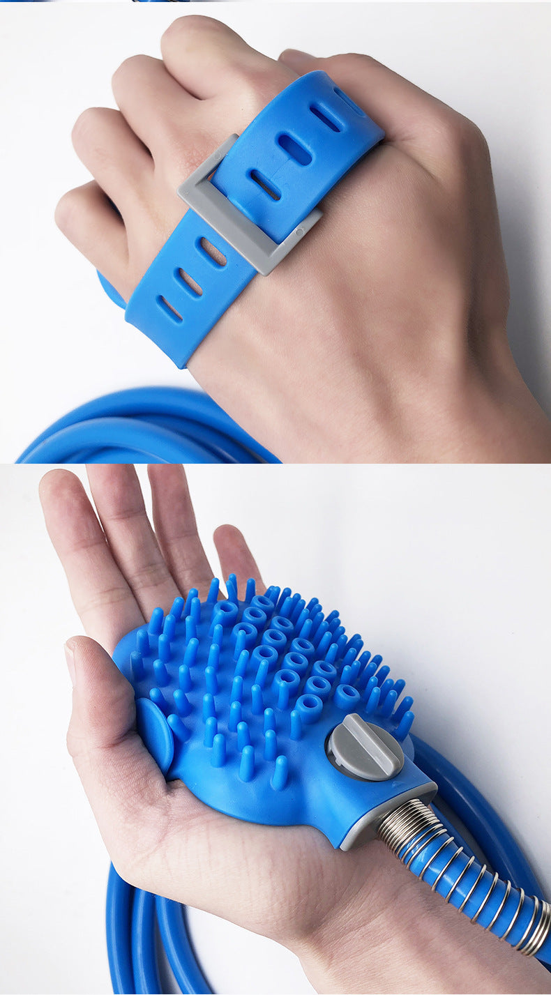 Silicone Pet Bathing Gloves With Shower Massage Brush