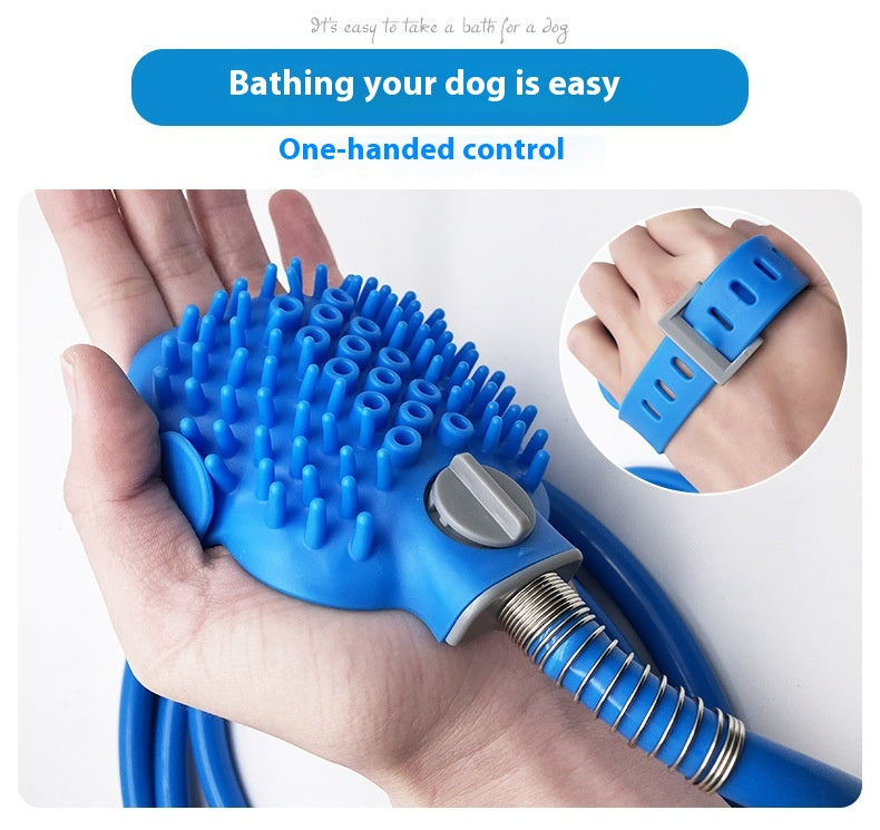 Silicone Pet Bathing Gloves With Shower Massage Brush