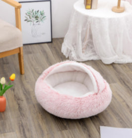 Pet Round Plush Winter Bed House Soft Warm Sleeping Bed
