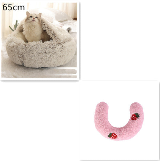 Pet Round Plush Winter Bed House Soft Warm Sleeping Bed