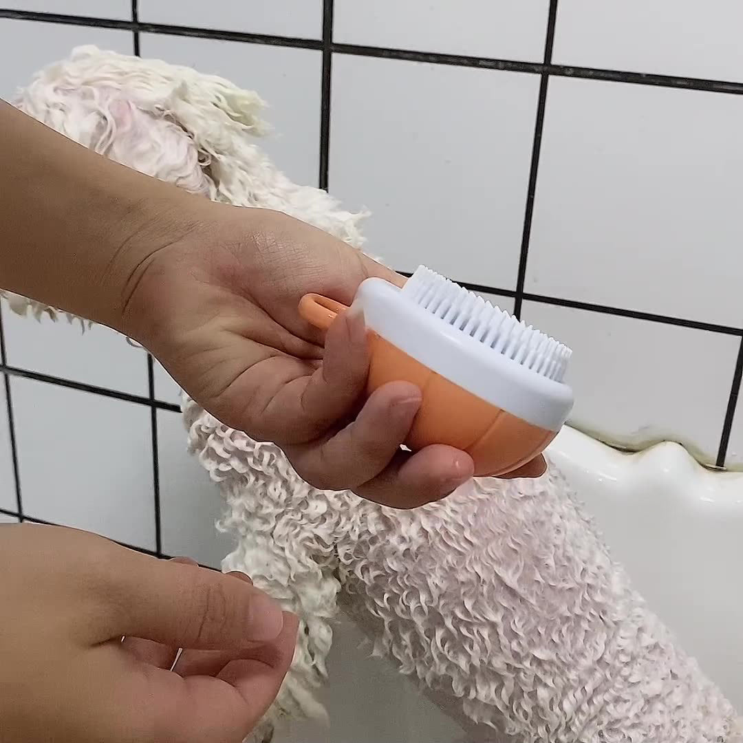 Pet Silicone Bath Massage Shampoo Dispenser Brush Tool